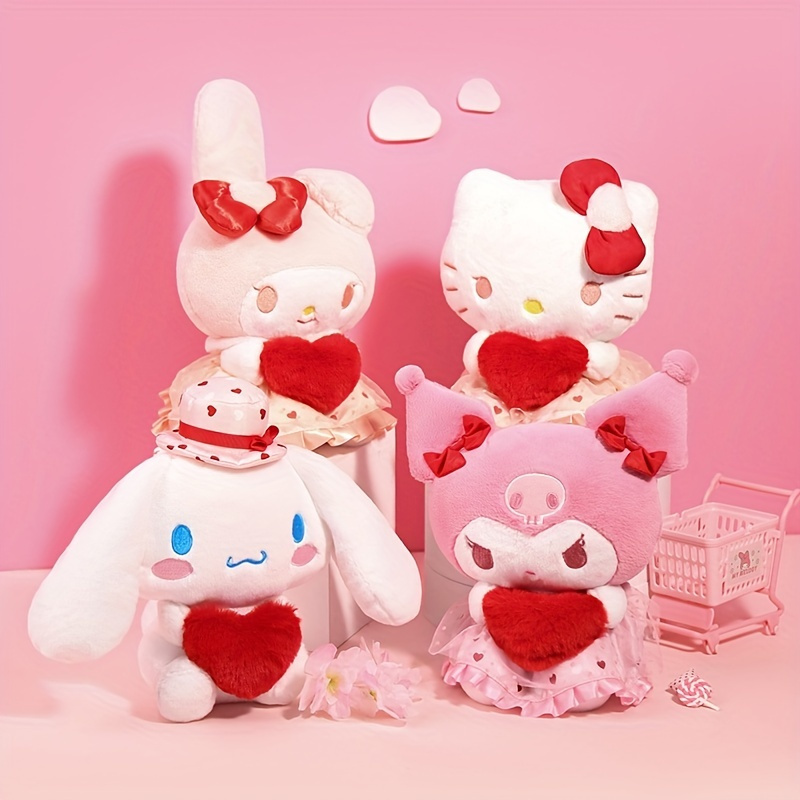 Porte-clés peluche kawaii Sanrio Hello Kitty 12cm, jouets My Melody  cannelle Drag Bear, poupée douce en peluche, pendentif, cadeau de noël pour  enfants 