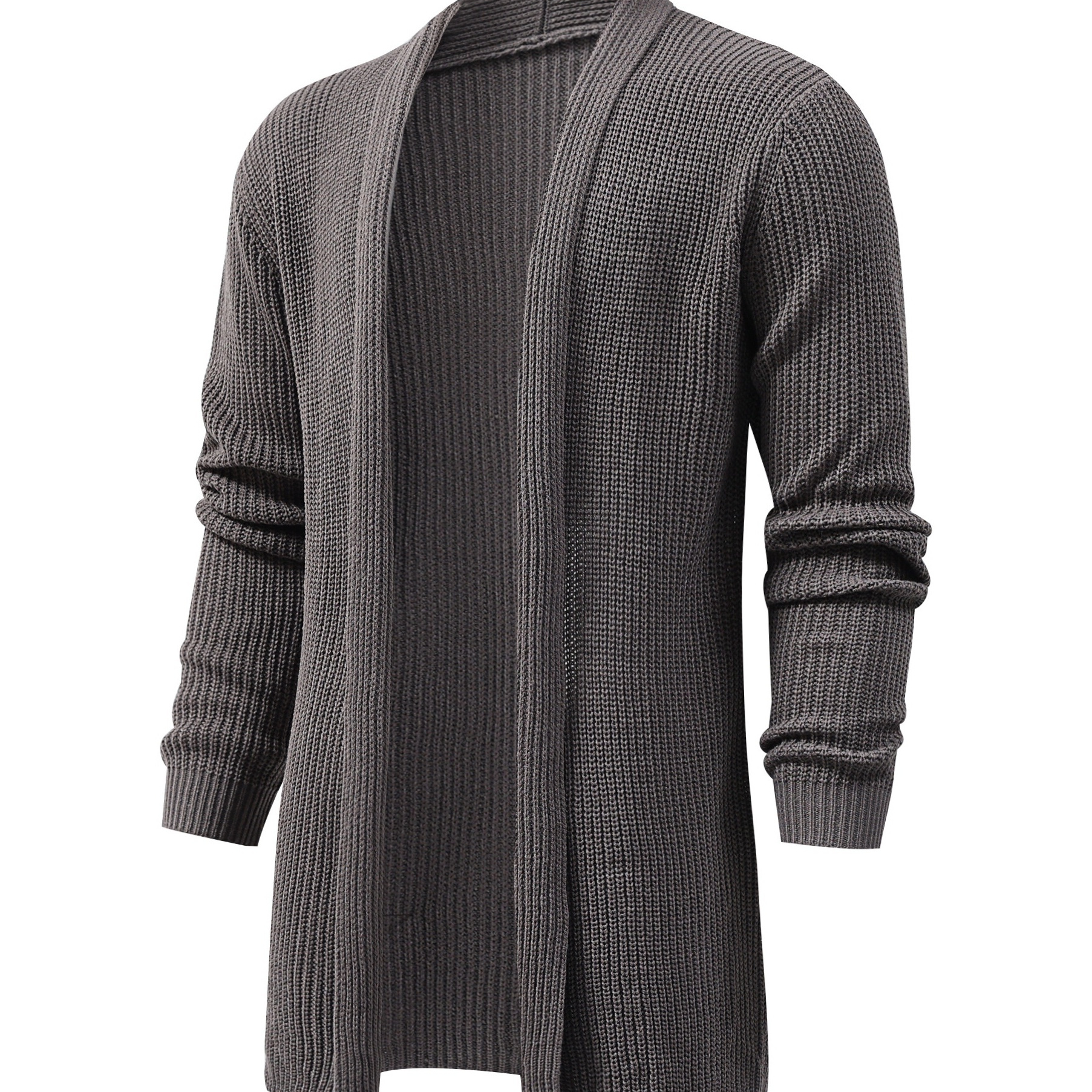 Elegant Slightly Stretch Knit Cardigan Coat, Men's Casual Vintage Style V Neck Sweater Cardigan For Fall Winter