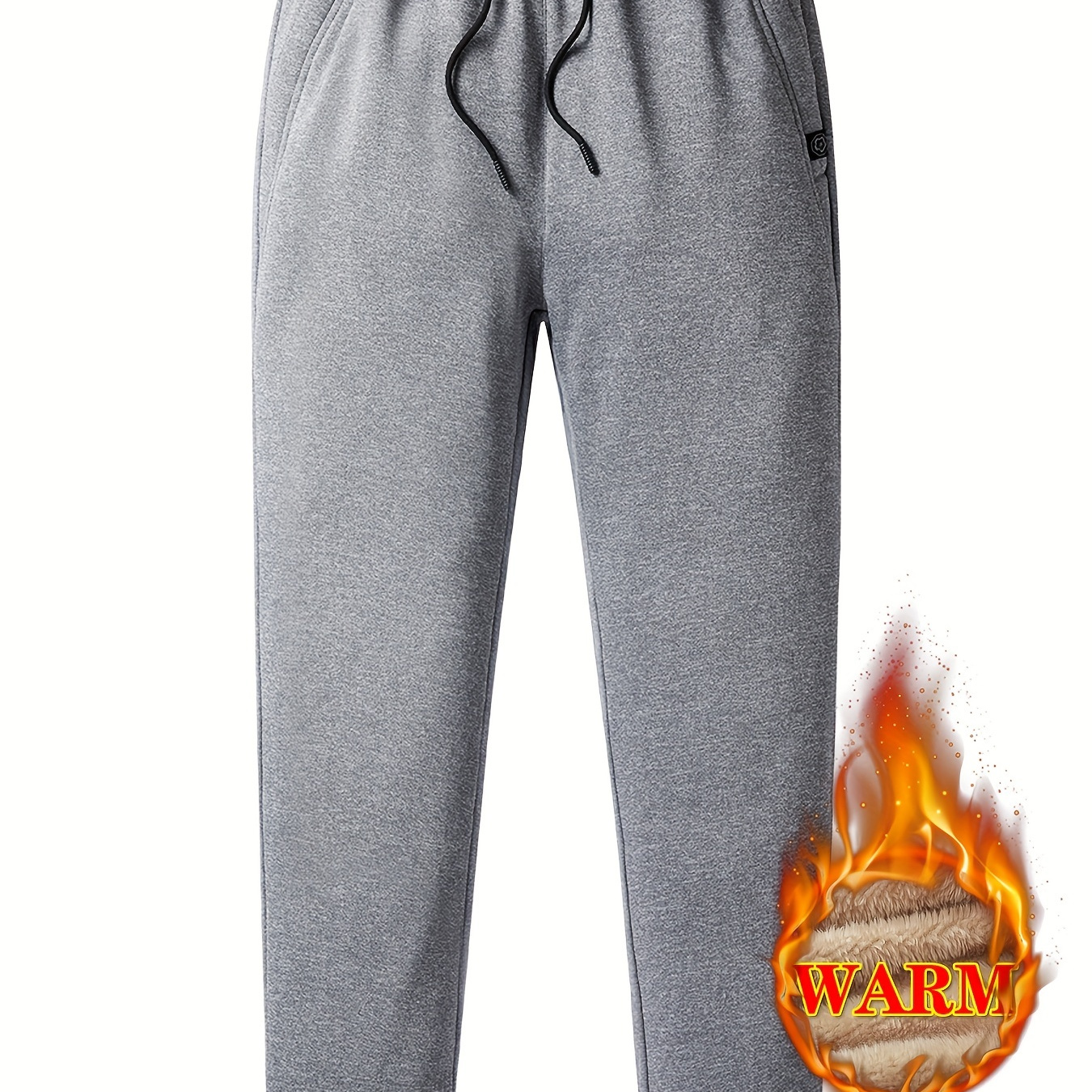 1pc Men's Mature Drawstring Casual Fleece Sweatpants Solid Grey Simple Trendy With Pocket