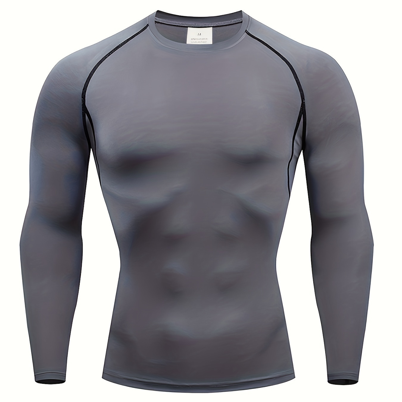 

Men's Fitness Tight Sports Fit Top, Morning Running Exercise Training Long Sleeve Layer Top