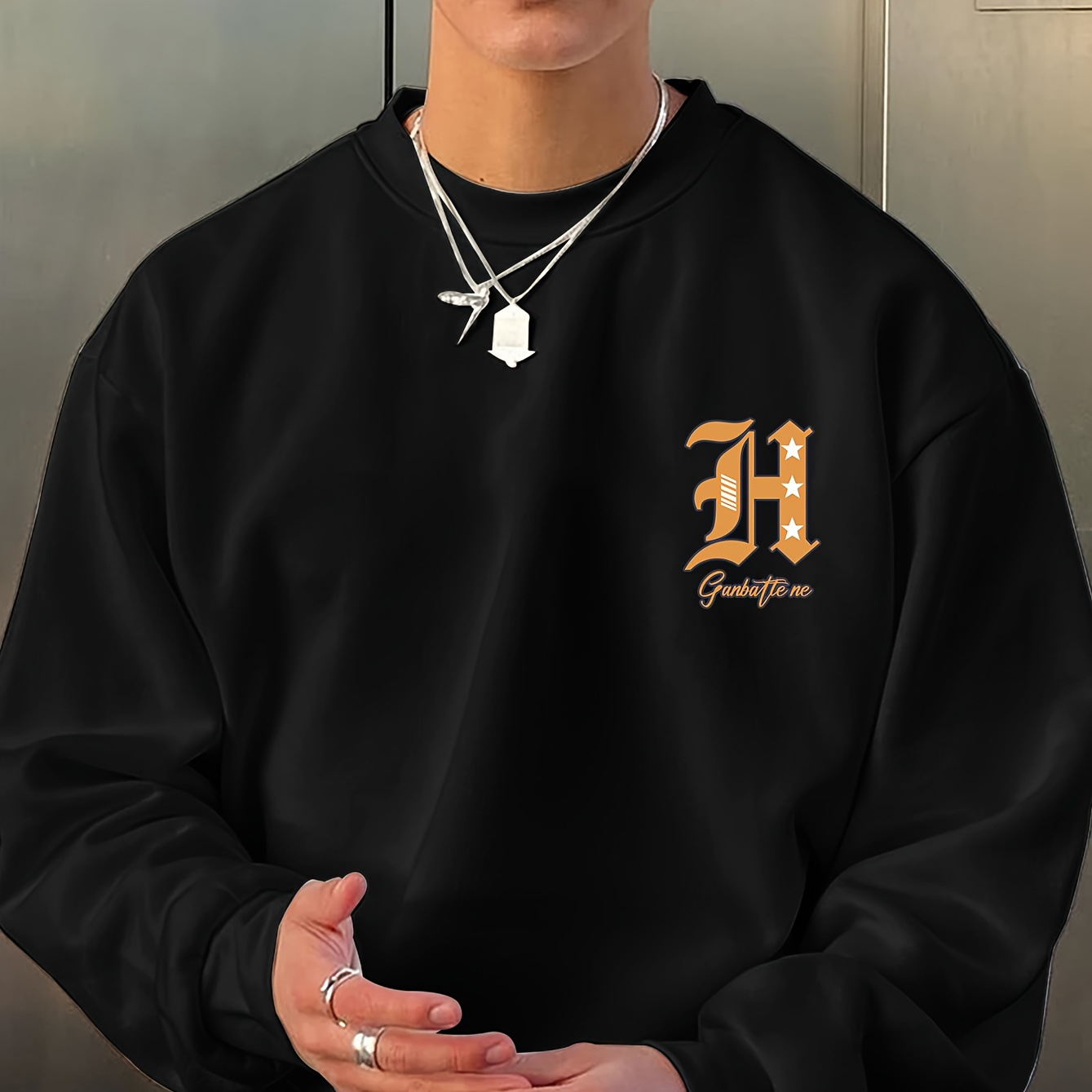 

Sweatshirt Unique Letter - , Washable, Fit Pullover For &