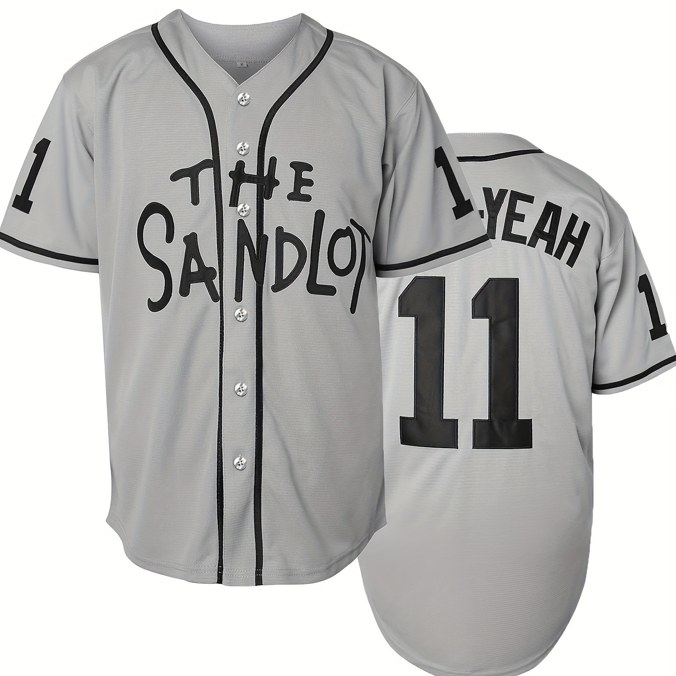 

Plus Size #11 The Baseball Jersey, Embroidered Casual Sports Loose T-shirt Top, Loose Pullover Jersey For Men