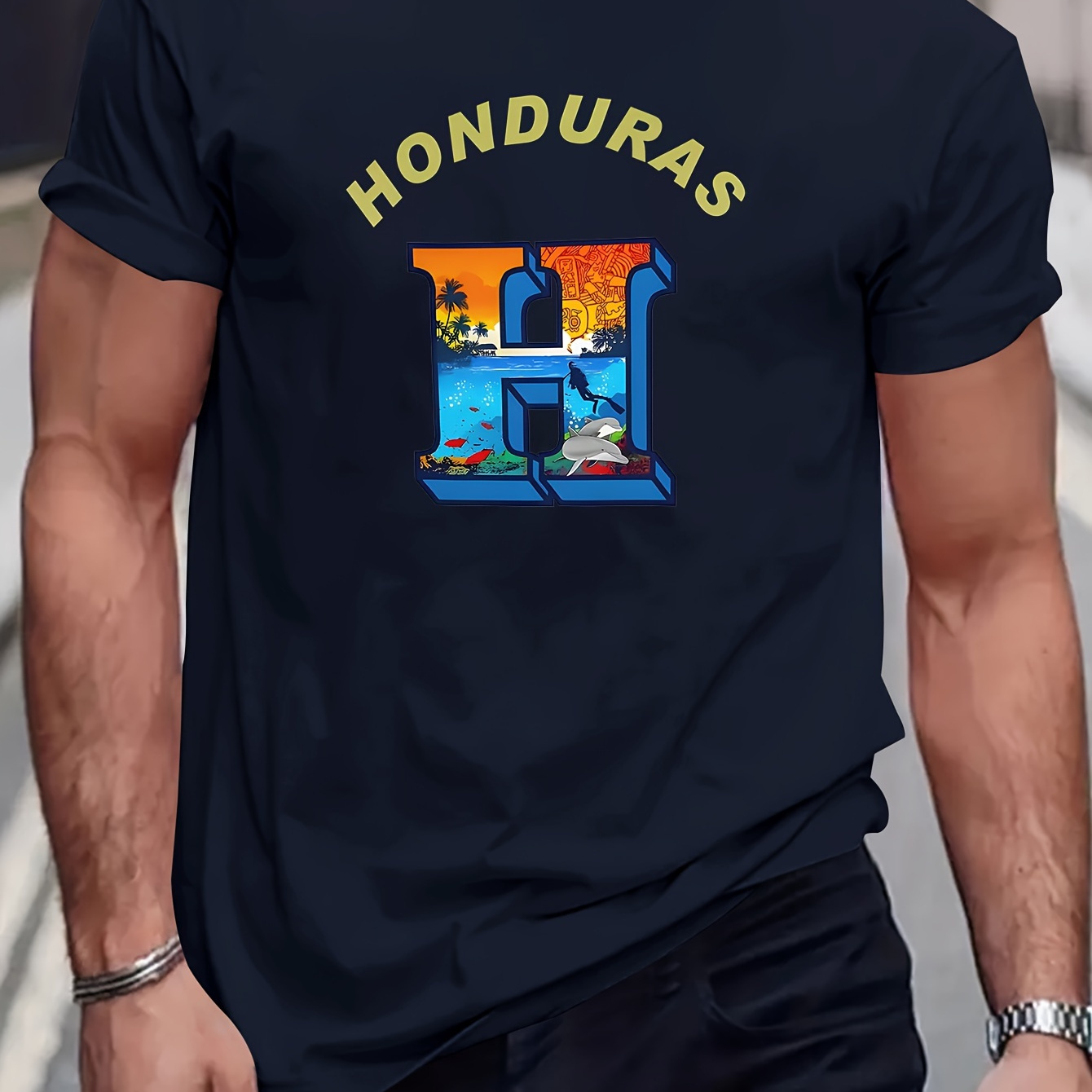 

Honduras Men's T-shirt - Comfortable Polyester, Round Neck, Regular Fit For Casual Attire | Summer Tee