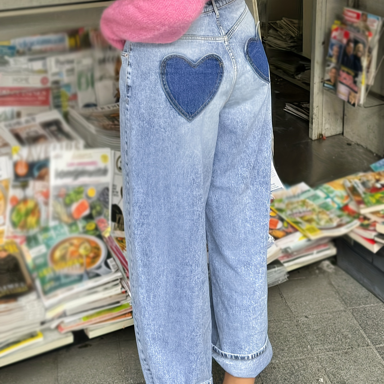 

Graphic Fit Streetwear Washed Button Pants, 's & Clothing
