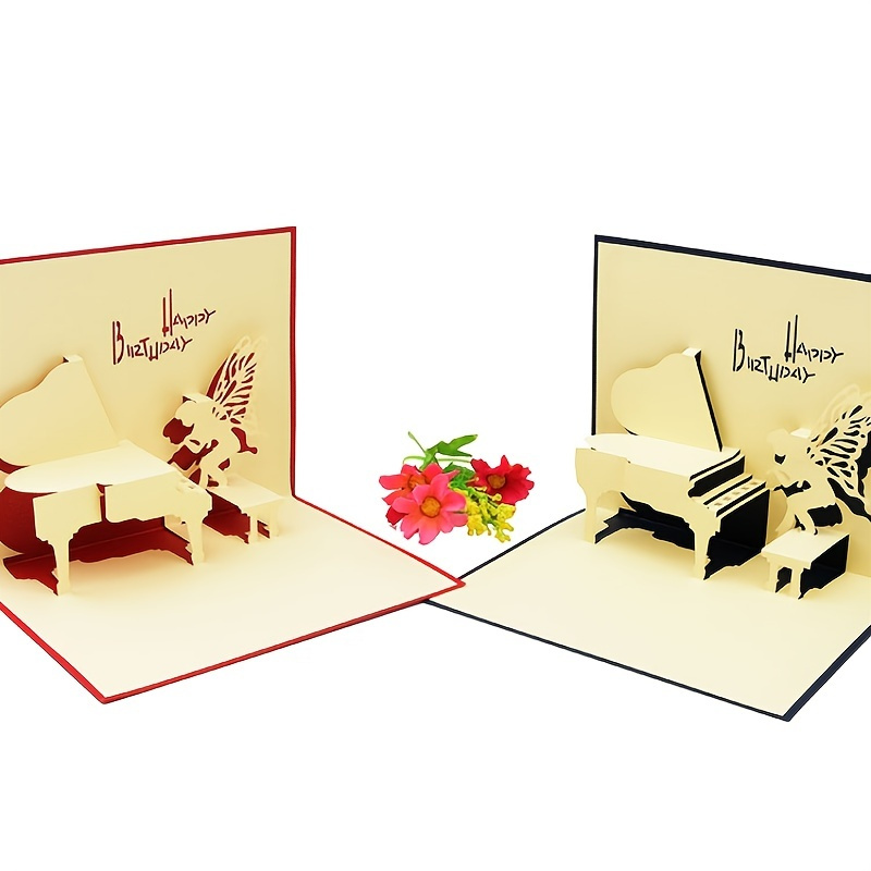 Beautiful 3D Piano Greeting Card - Perfect for Birthdays, Graduations, and Holidays!