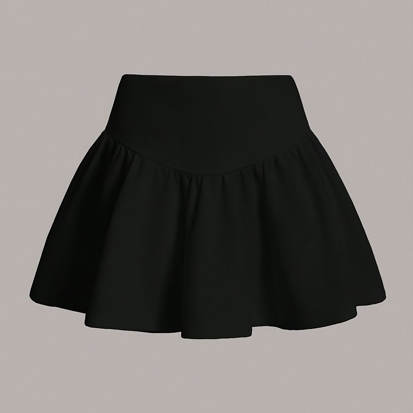 

Solid Color High Waist Mini Skirt, Elegant Flared Skirt For , Women's Clothing