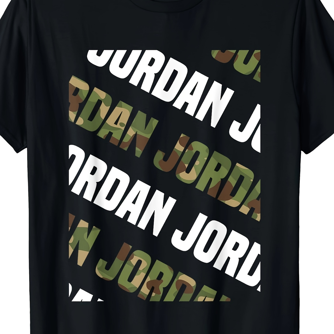 

Diagonal Jordan Pattern Design Gift Green Camouflage Print T-shirt 220g