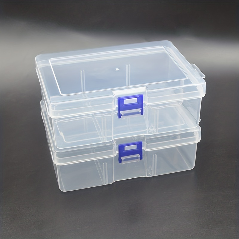 2pcs Medium Transparent Plastic Storage Boxes For Jewelry, Hardware  Accessories, Small Items, DIY Crafts, Cosmetics, 6.89*4.53*2.36inch