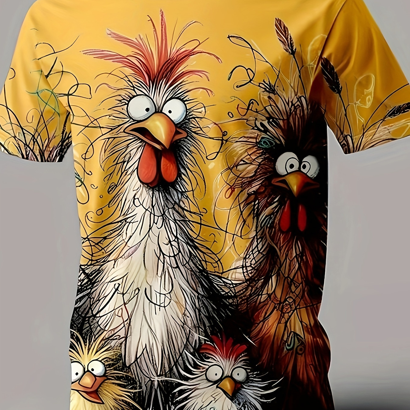 

Funny Men's T Shirt Animal Chicken Print Summer Casual Short Sleeve Tee O-neck Pullover Men's Clothing