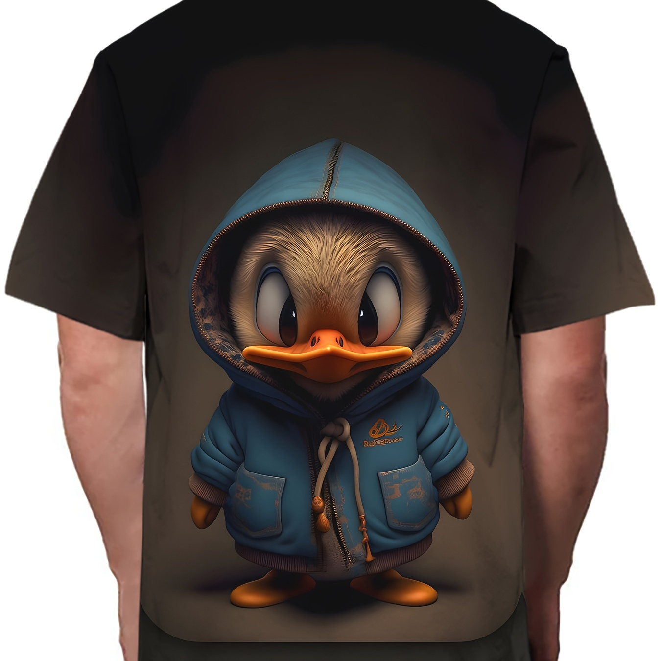 

Men's Duck Graphic Print T-shirt, Casual Short Sleeve Crew Neck Tee, Men's Clothing For Outdoor