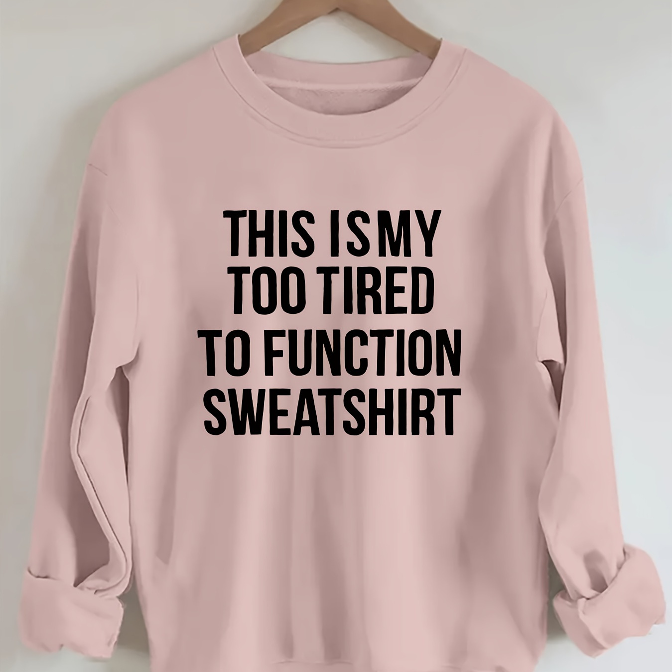 

Plus Size Slogan Print Sweatshirt, Casual Long Sleeve Crew Neck Sweatshirt, Women's Plus Size Clothing