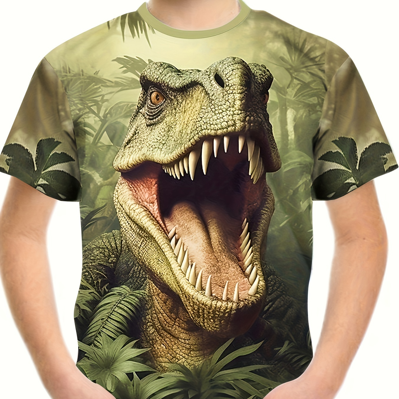 

Dinosaur 3d Print T-shirt, Tees For Boys, Casual Short Sleeve T-shirt For Summer Spring Fall, Tops As Gifts
