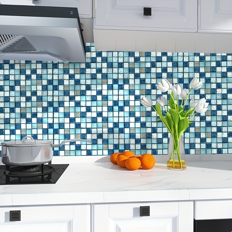 Azulejos adhesivos 3d cocina baño mosaico decoracion pelar y pegar  15.7''×236.2