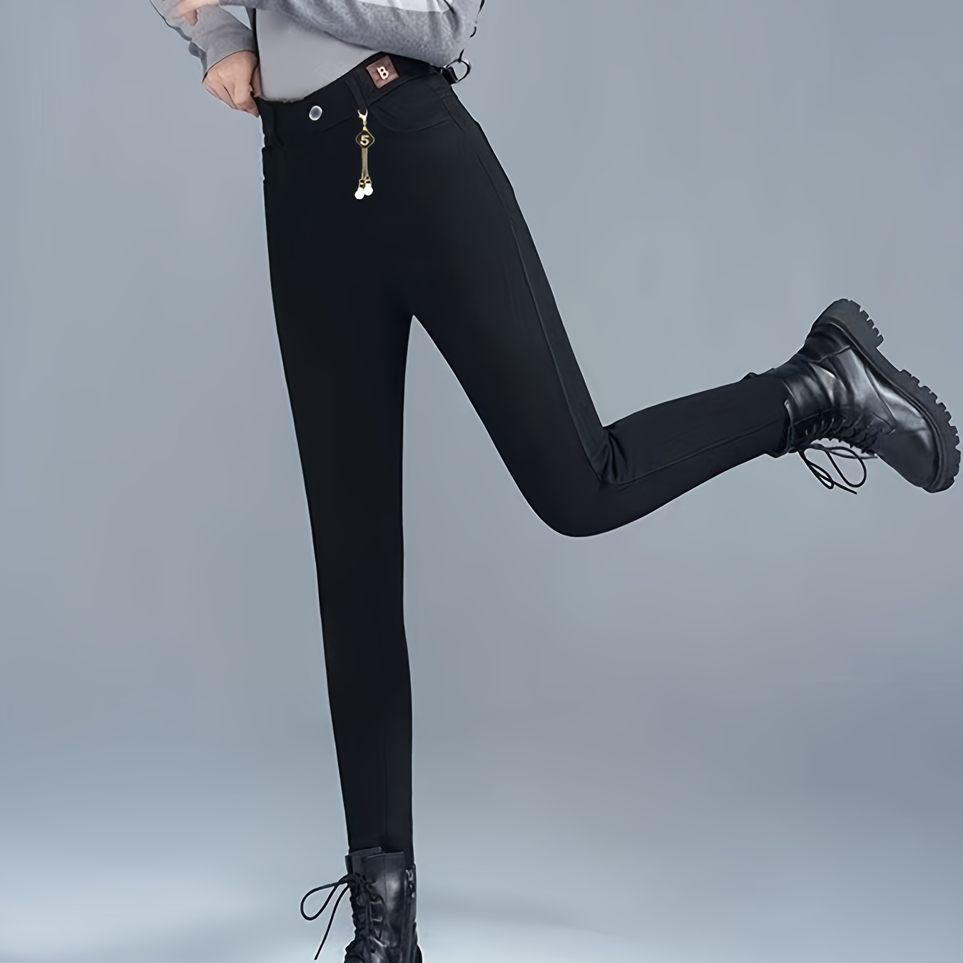 

And Slimming Pencil Tight Small Black Pants For Women To Wear Outdoors With High Waist And Elasticity