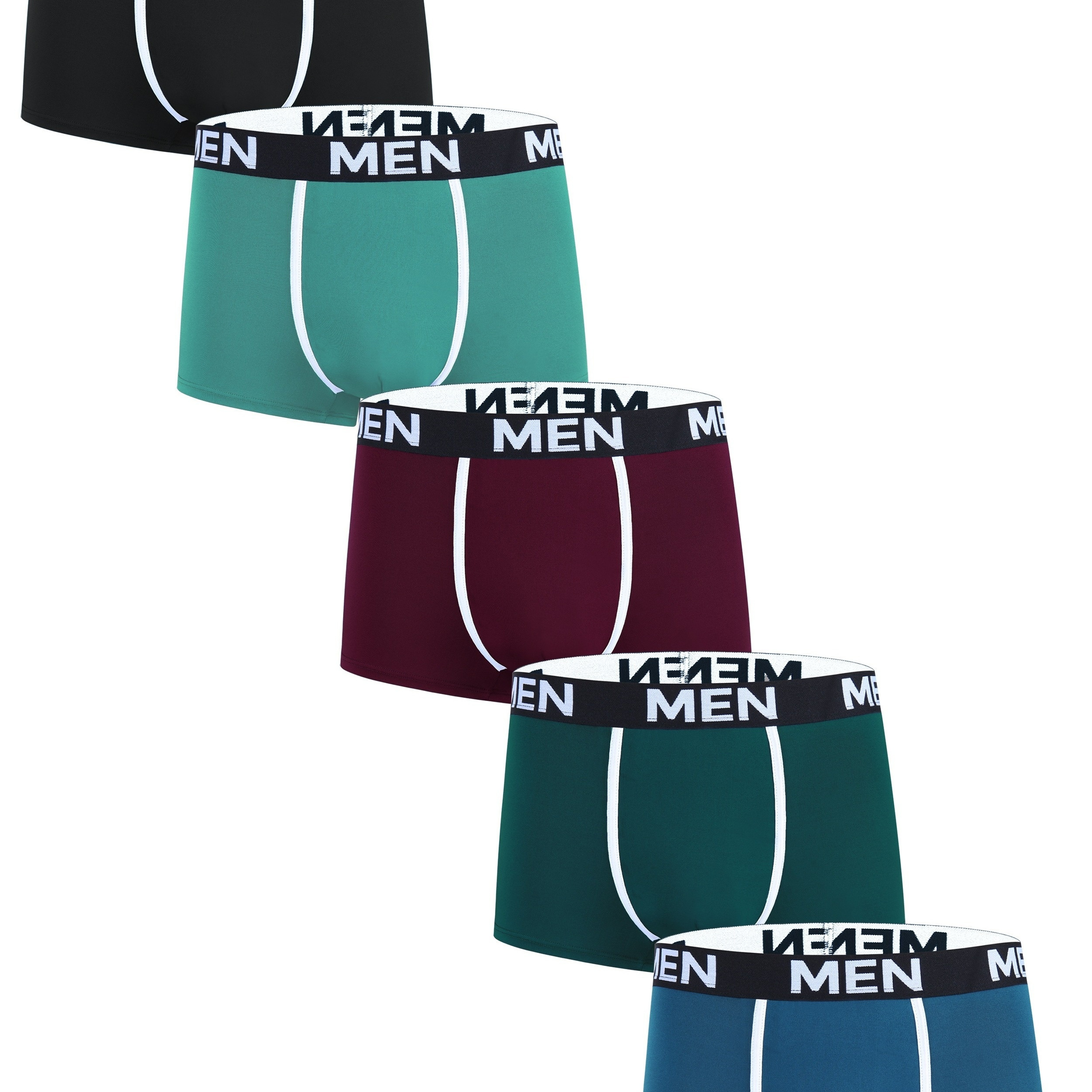 

5pcs Men's Antibacterial Underwear, Casual Boxer Briefs Shorts, Breathable Comfy Stretchy Boxer Trunks, Sports Shorts