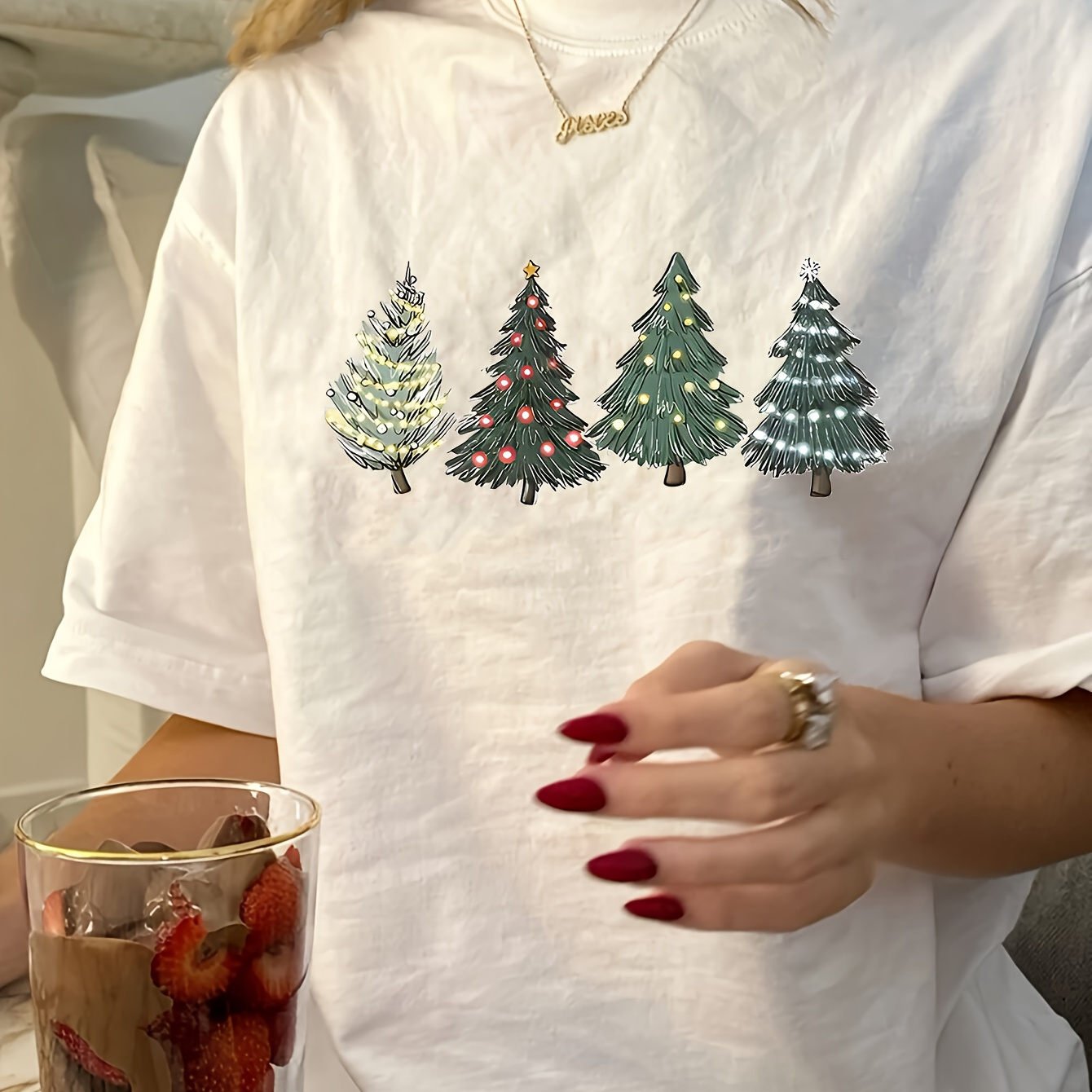 

- Christmas Tree T- For - , Top, , Washable