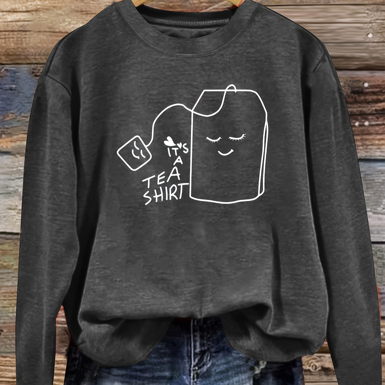 

Women' Long Sleeve T-shirt, Comfortable And Stylish, For Sports And , Letter And Pattern