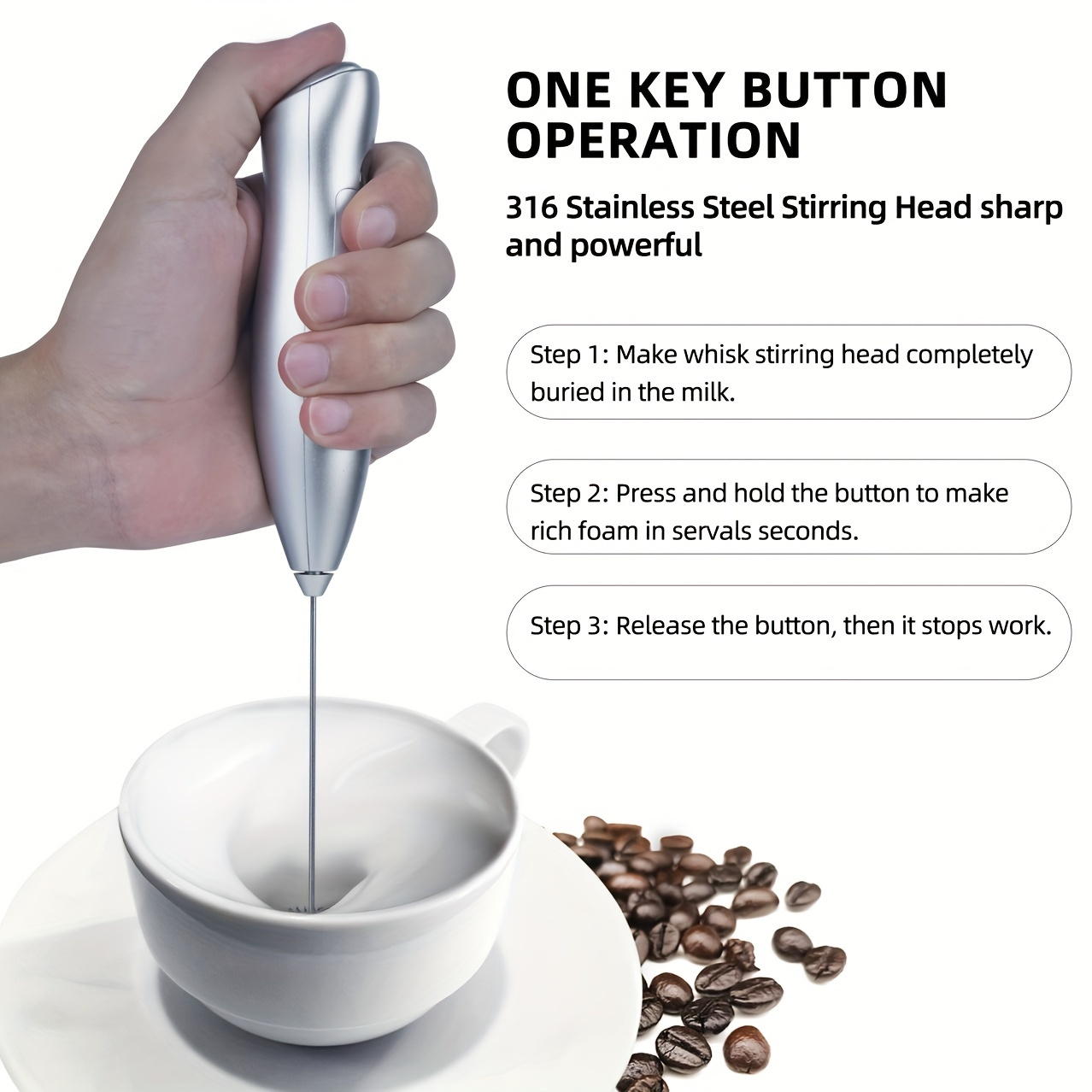 Electric Coffee Stirrer Milk Frother Hand held Egg Beater - Temu