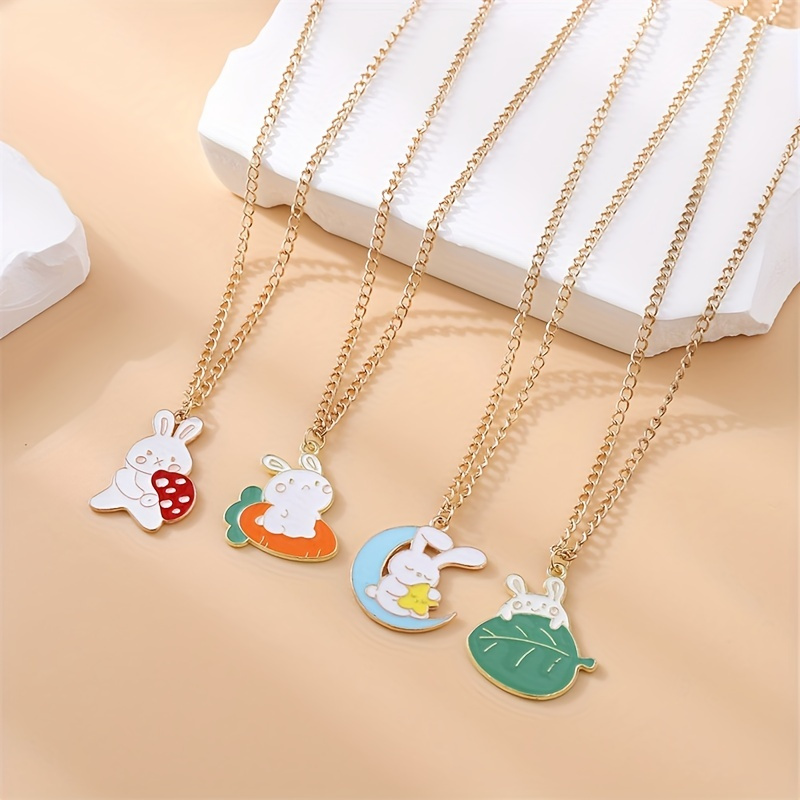 Retro Rabbit Pendant Personality Animal Bunny Clavicle Chain Simple Necklace, Save Money On Temu