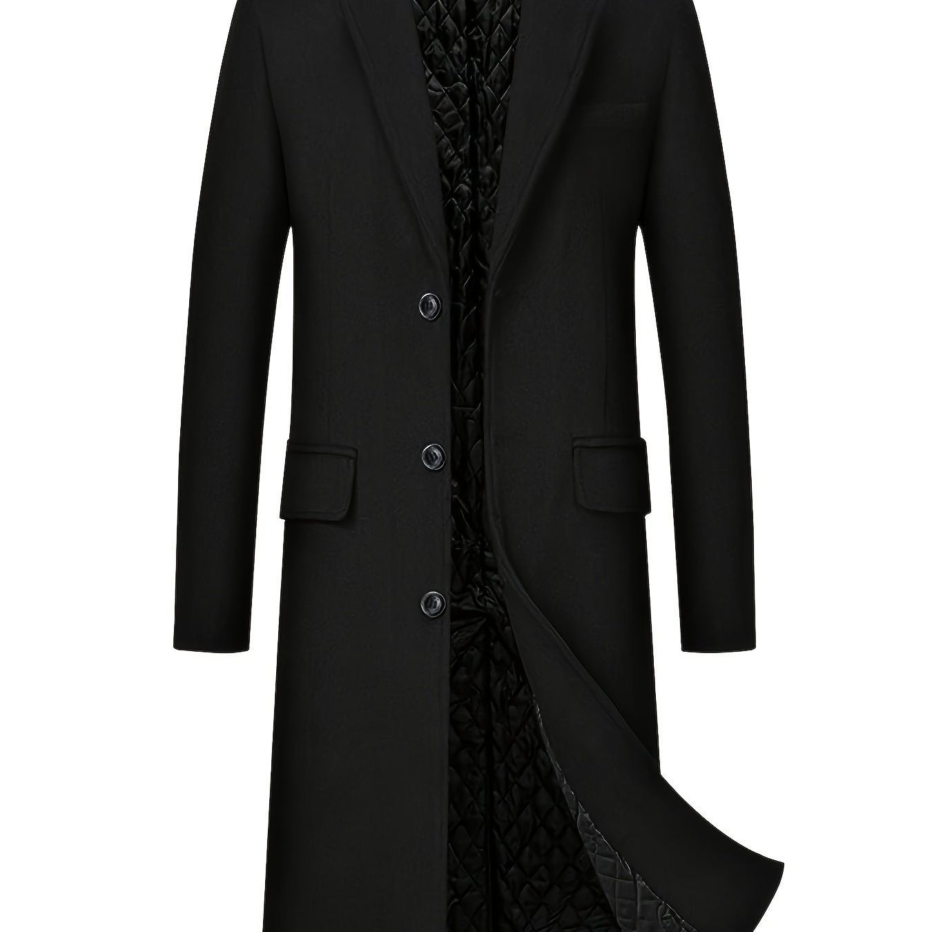 

- Overcoat - Long, & For Fall/ , Breasted, Non-stretch