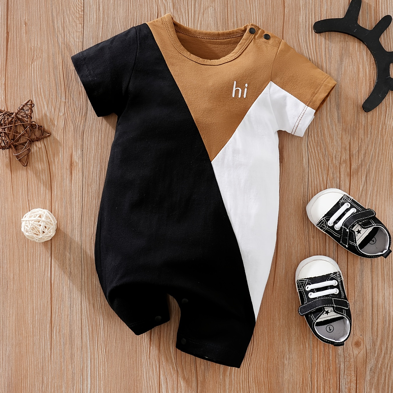 

Baby Boys Casual Cute Colorful Short Sleeve Romper For Summer
