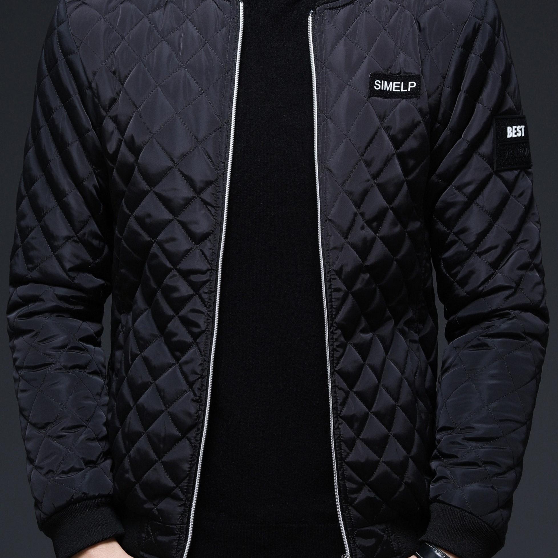

Men's Casual Plaid Zip Up Jacket, Chic Baseball Collar Jacket For Fall Winter