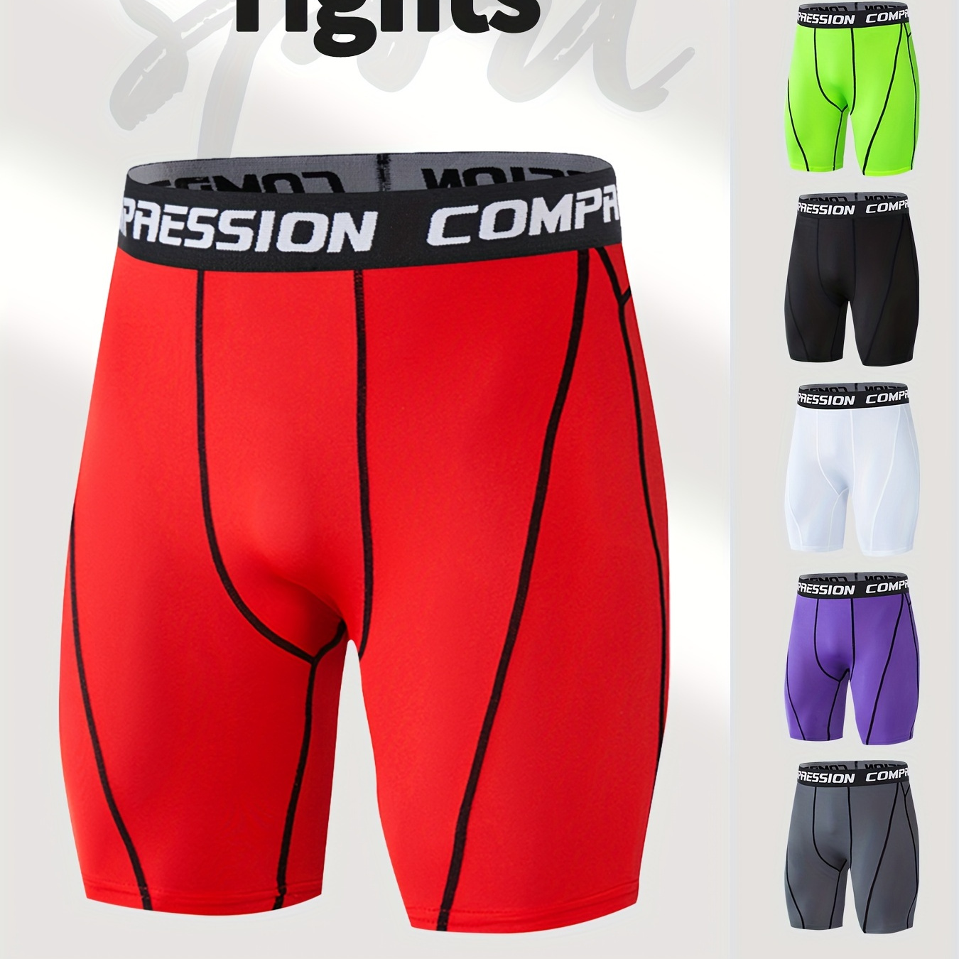 

Men's Outdoor Sports Tight Shorts, High Elasticity Quick-drying Sweat-absorbing Fitness Running Compression Shorts