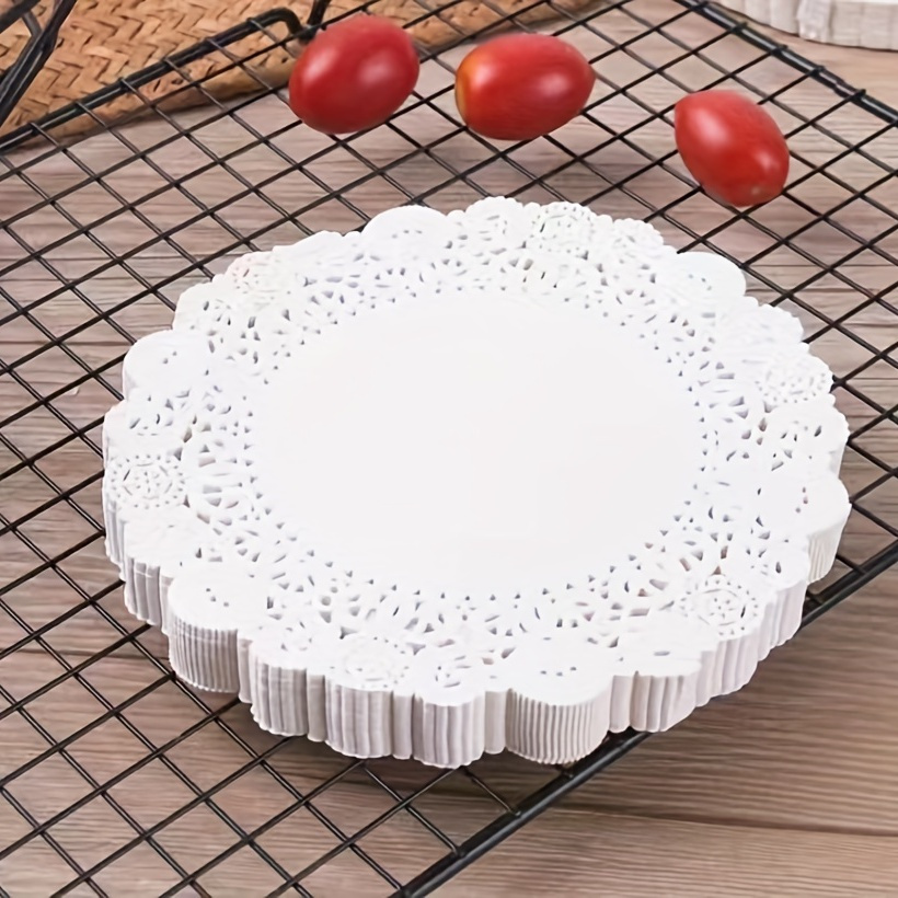 140 Sheets Lace Paper Doilies White Round Food Paper Pad for