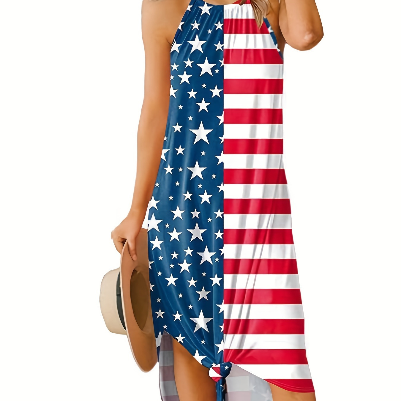 american flag print dress casual sleeveless day - Temu