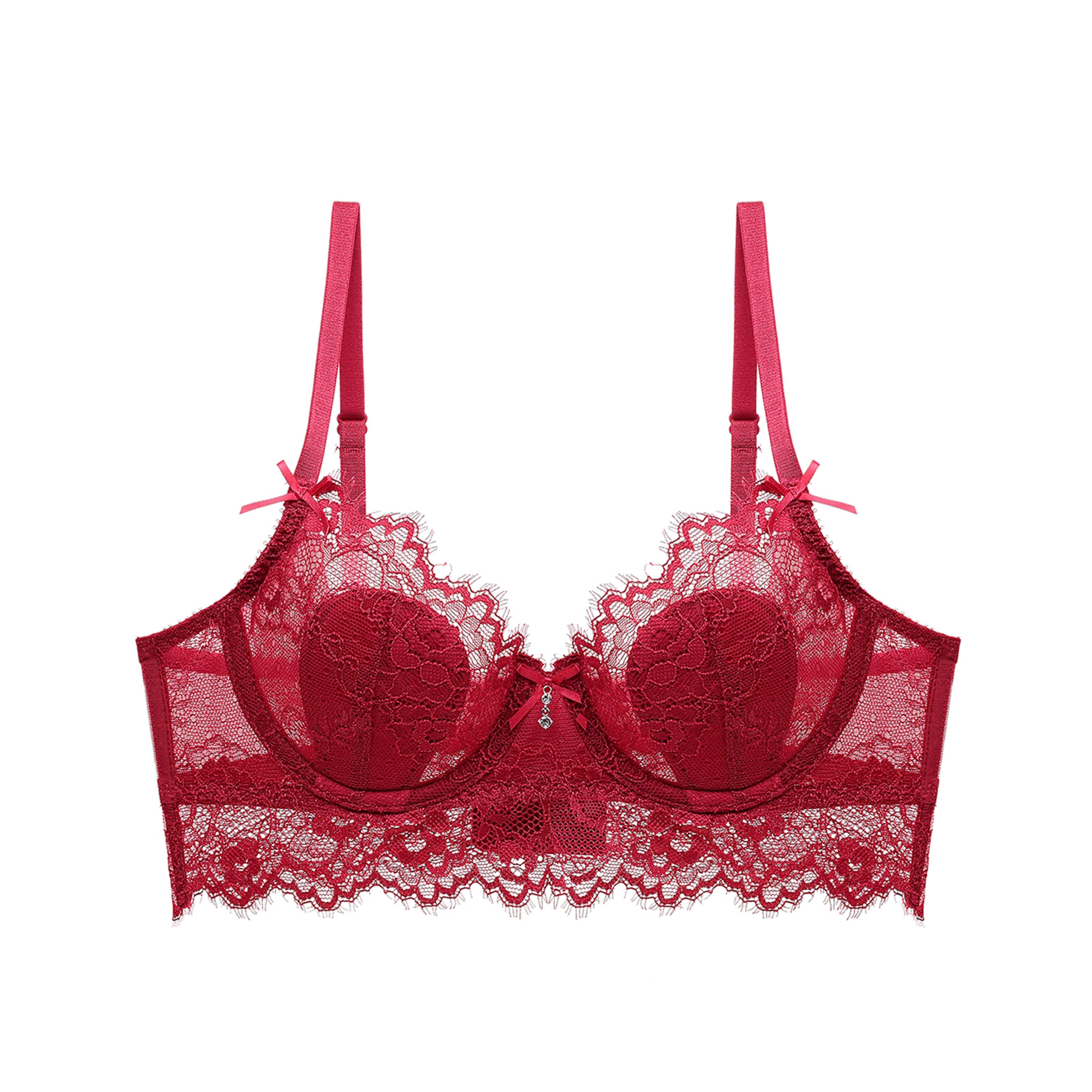 Valentine's Day Floral Lace Unlined Bra Comfy Breathable - Temu