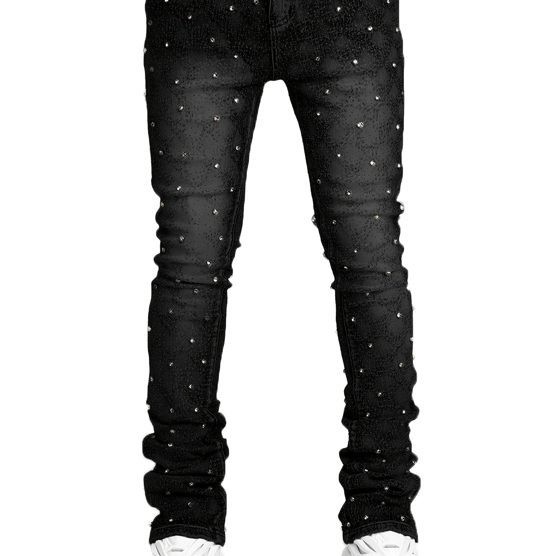 

Men's Nail Drill Decoration Sparkling Straight Jeans Hip-hop Skateboarding Rap Party For All