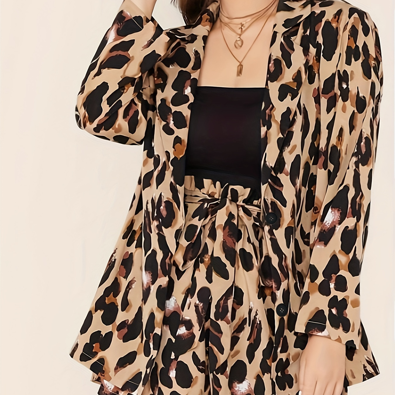 Winter Savings! purcolt Women's Plus Size Casual Fashion Leopard Print Long  Blazer Jackets Cardigans Loose Open Front Long Sleeve Lapel Work Suit  Office Business Blazer Overcoat 