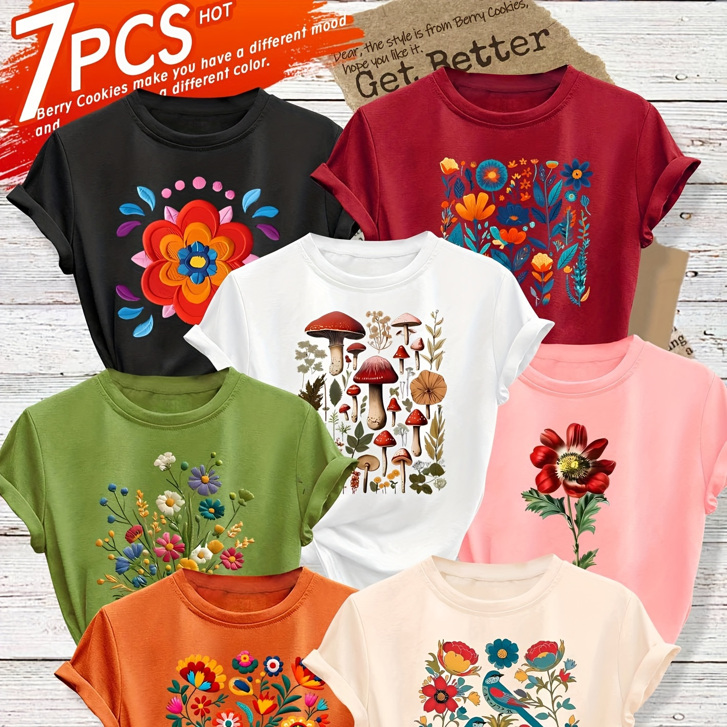 juego piezas camiseta casual deportiva mujer estampado Temu
