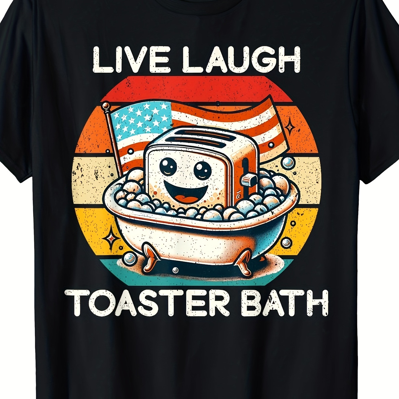 

Toaster Bath Funny Saying Usa Flag T-shirt Funny Shirt