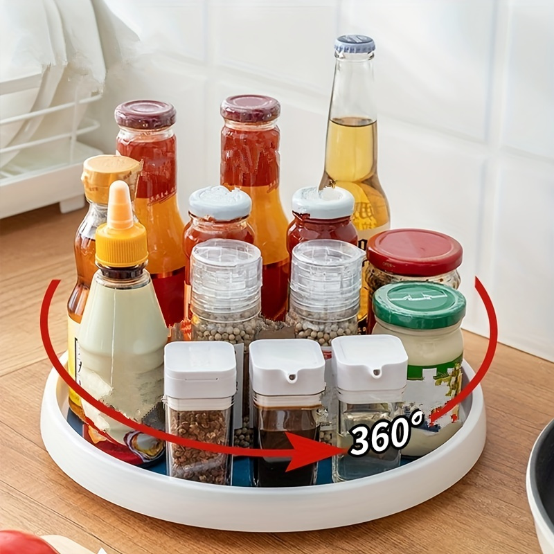 Spice Racks, Rotatable Storage Tray, Salt, Sauce And Vinegar Countertop