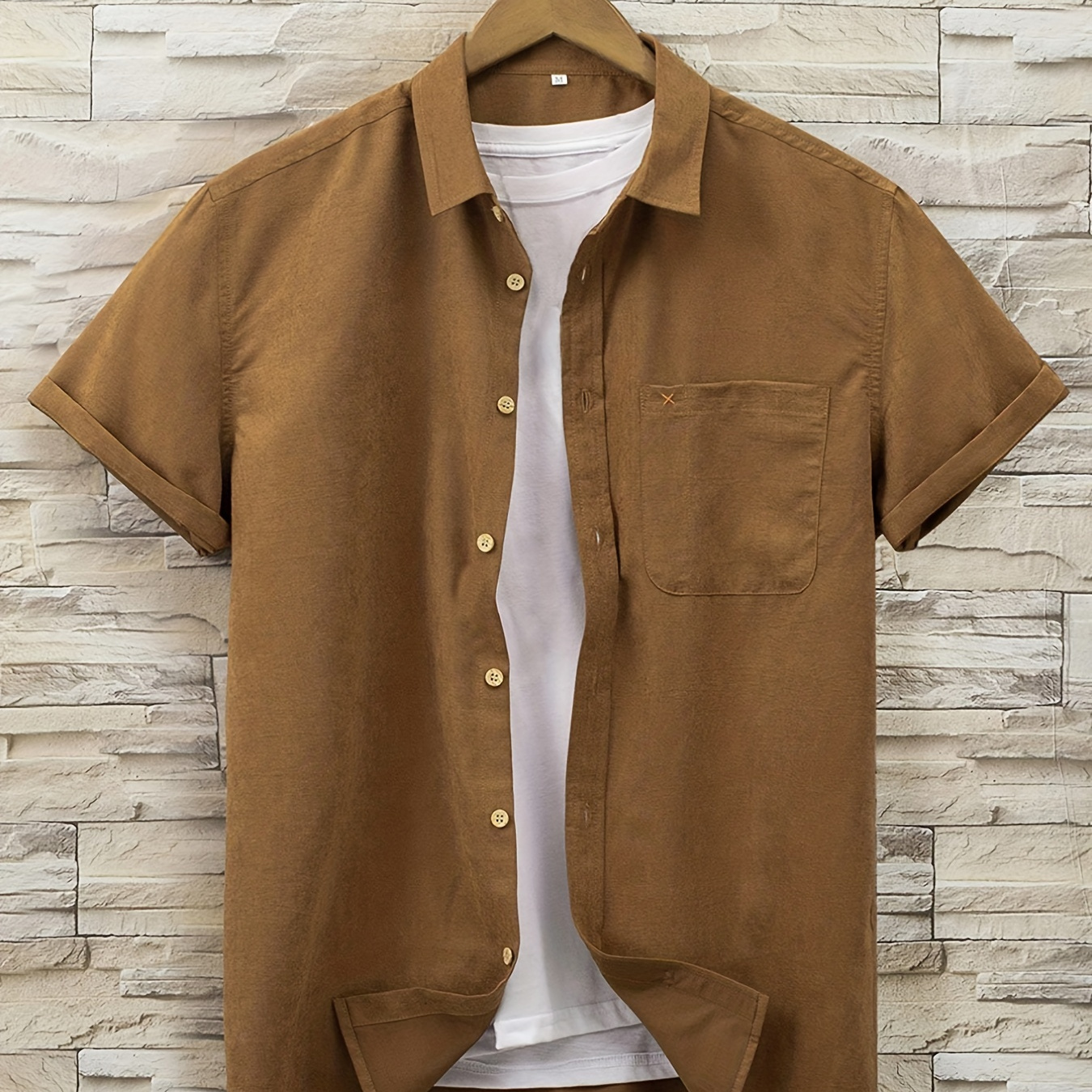 

Chemise Décontractée À Manches Courtes Pour Homme Avec Poche Poitrine, Chemise Pour Homme Pour Les Vacances D'été En Station Balnéaire, Hauts Pour Hommes