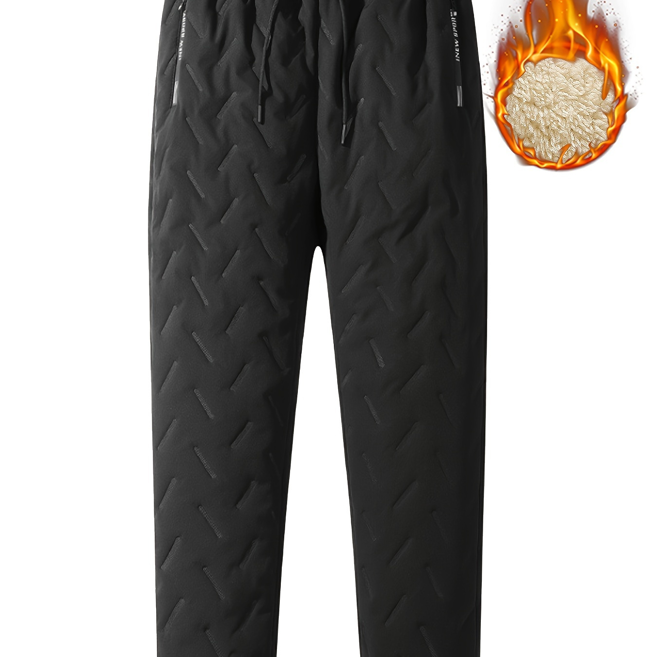 

Men's Warm Fleece Joggers, Casual Windproof Sports Pants For Fall Winter