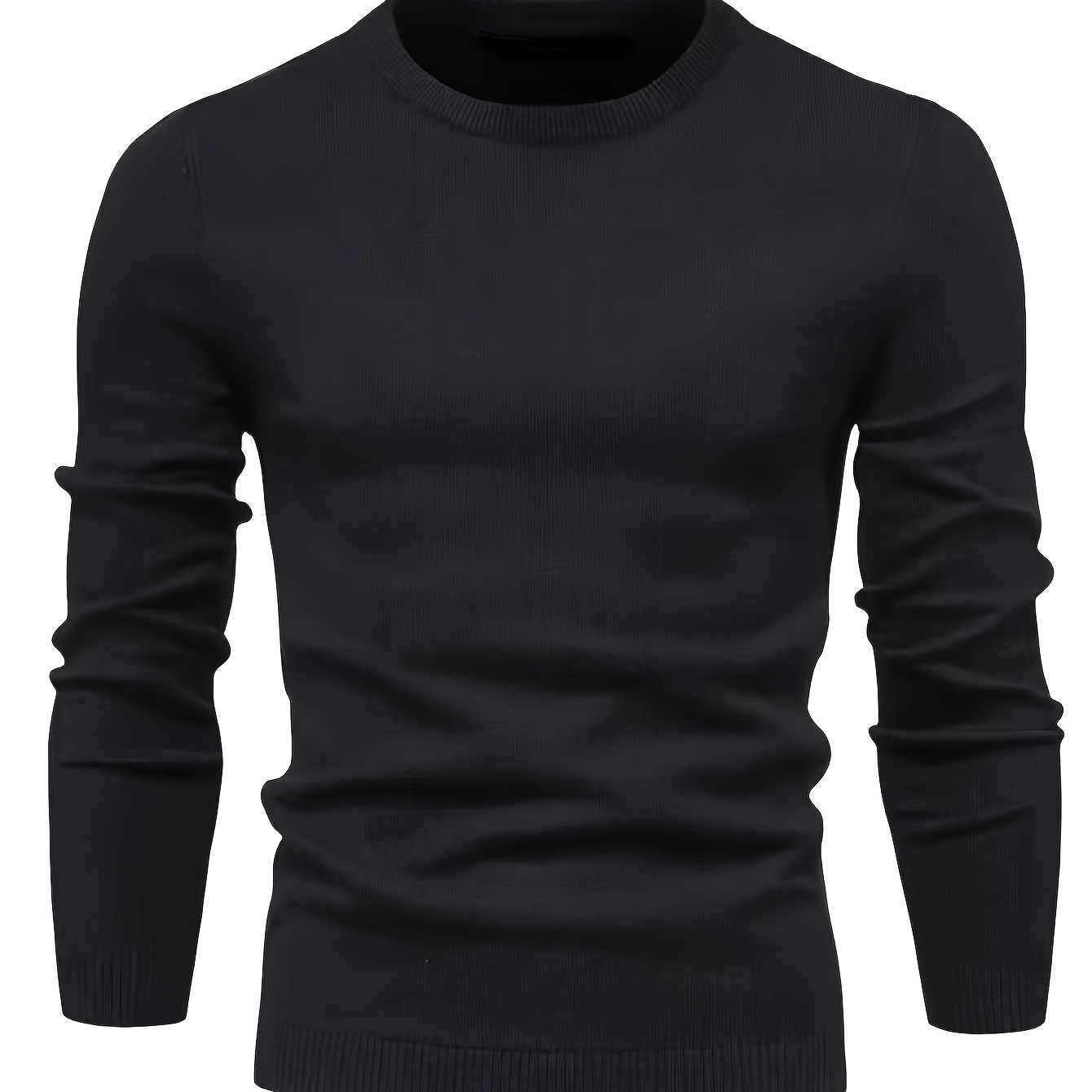 

New 2024 Men' Color Round Neck Pullover Knitted Sweater, Men's Warm Underwear Top