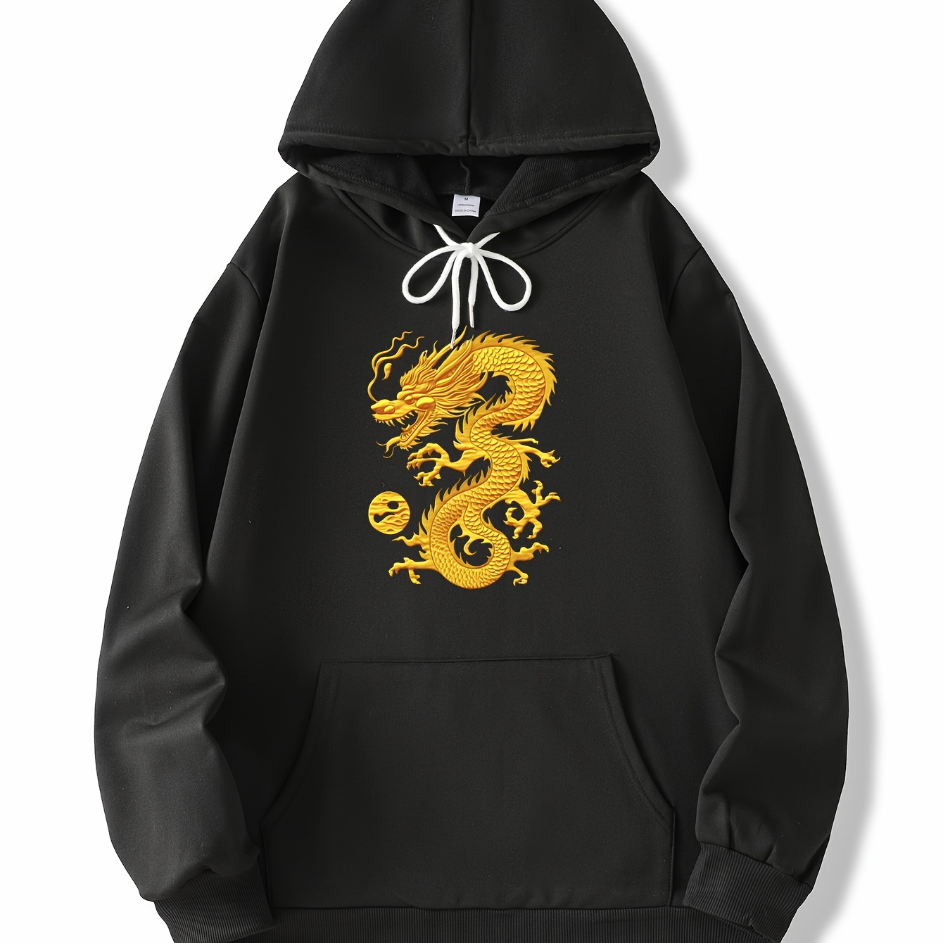 

Dragon Pattern Print Hooded Sweatshirt, Fancy Hoodies Fashion Casual Tops For Spring Autumn, Men's Clothing