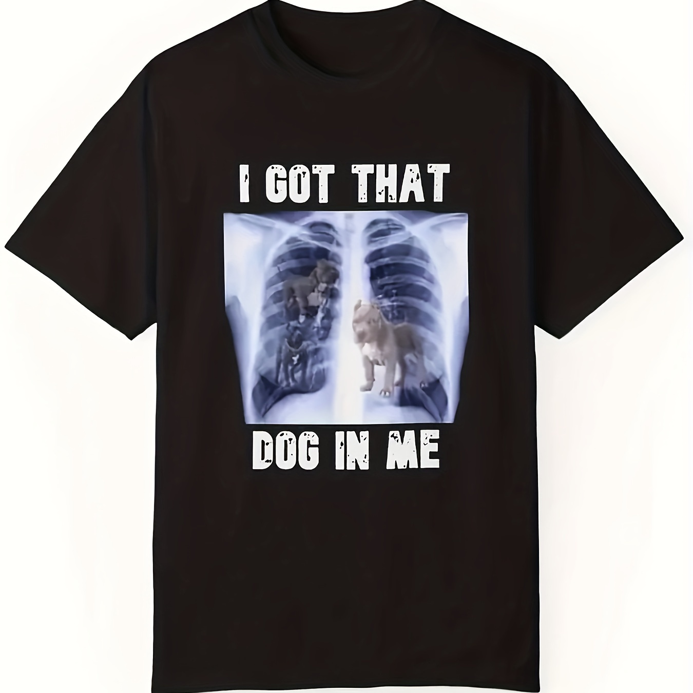 

Vibrant "i Dog In Me" Graphic Tee - Comfortable, Versatile, Short Sleeve Crew Neck T-shirt For Men - Perfect For Summer, Spring, Athletic Style, Comfort Fit, Great Gift Idea