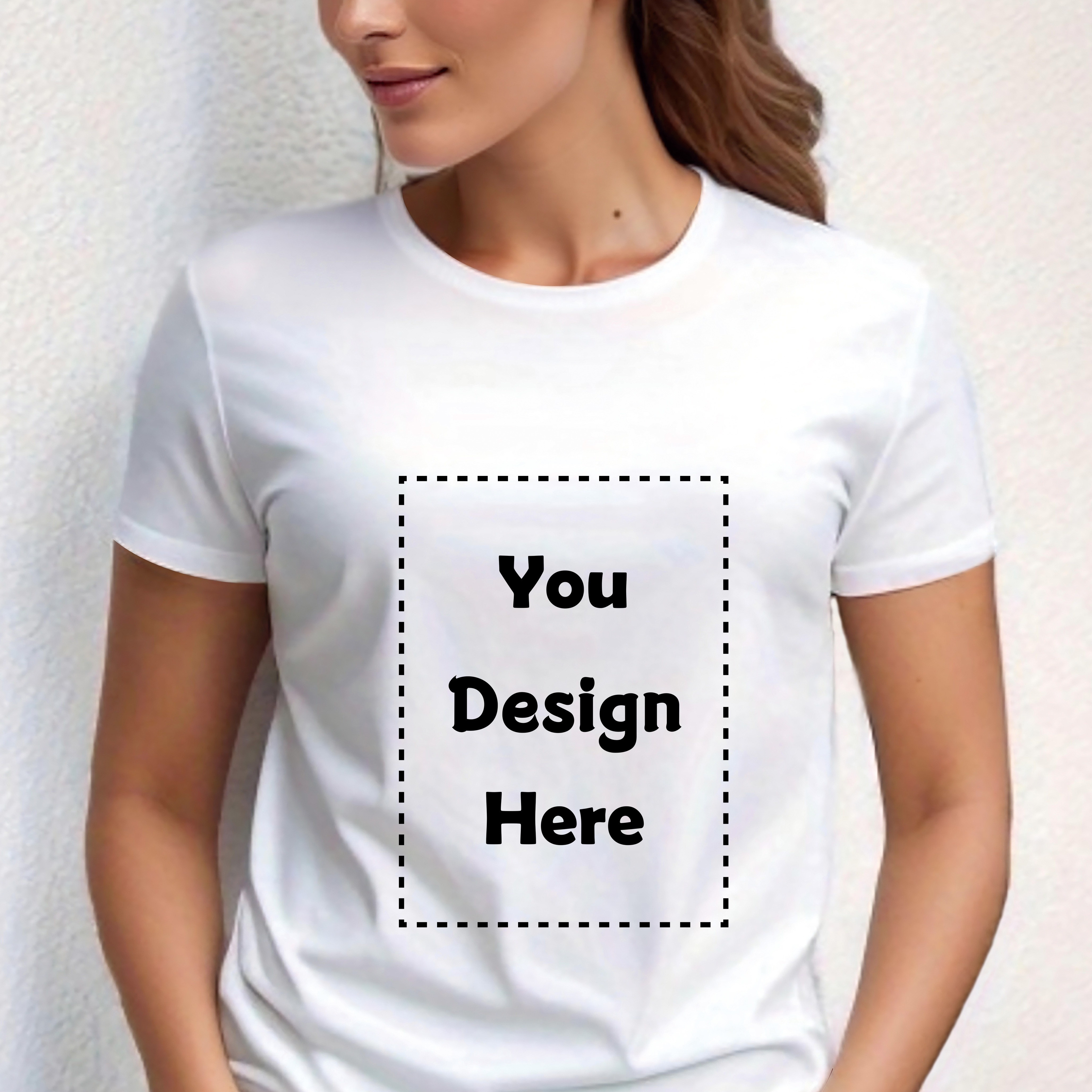 

Customized Picture Print T-shirt, Casual Short Sleeve Crew Neck T-shirt For Spring & Summer, Women's Clothing
