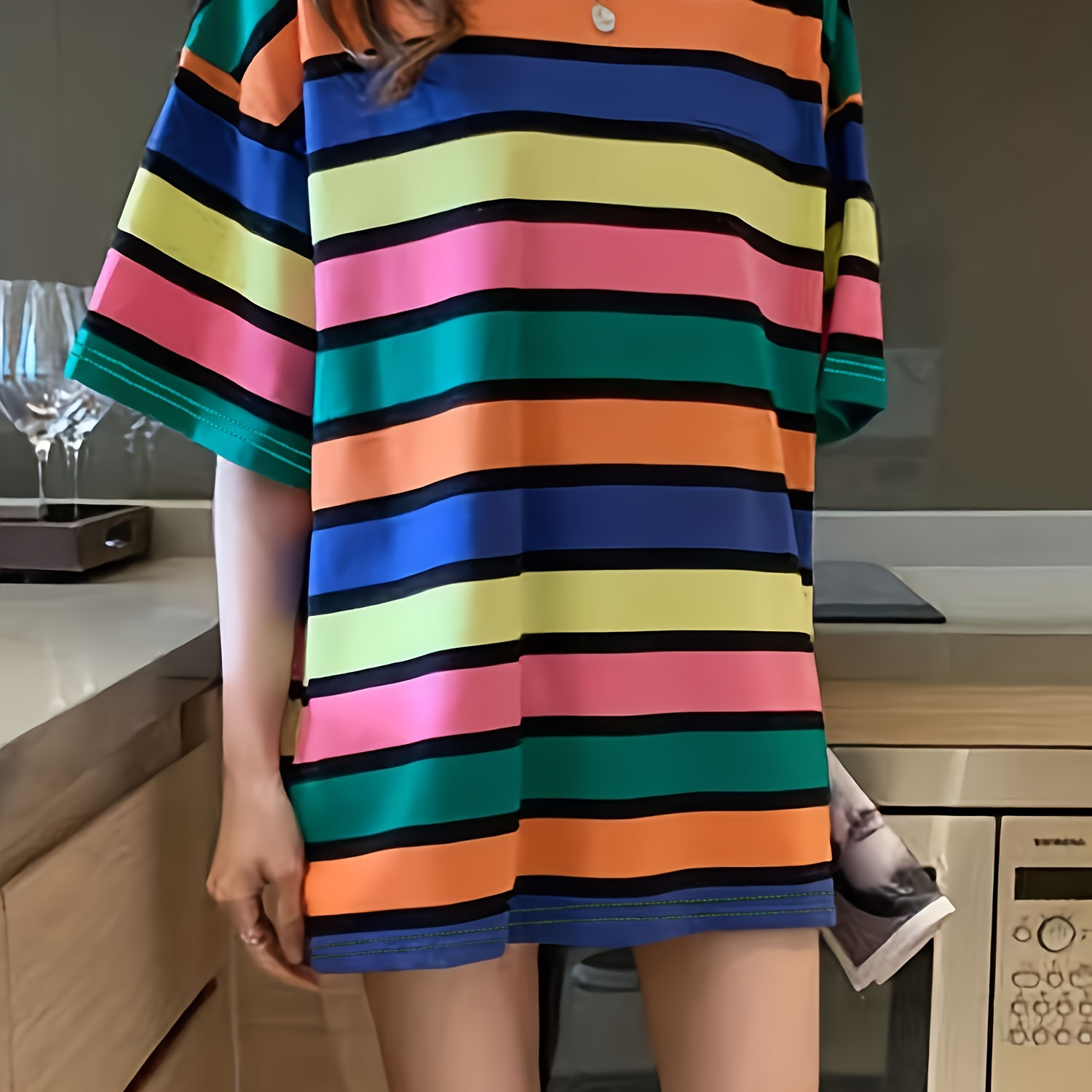 Ruziyoog Rainbow Graphic Tee Women Oversized Shirt Letter Print Short  Sleeve Tunic Blouse Casual Loose Summer Tops : : Clothing, Shoes &  Accessories