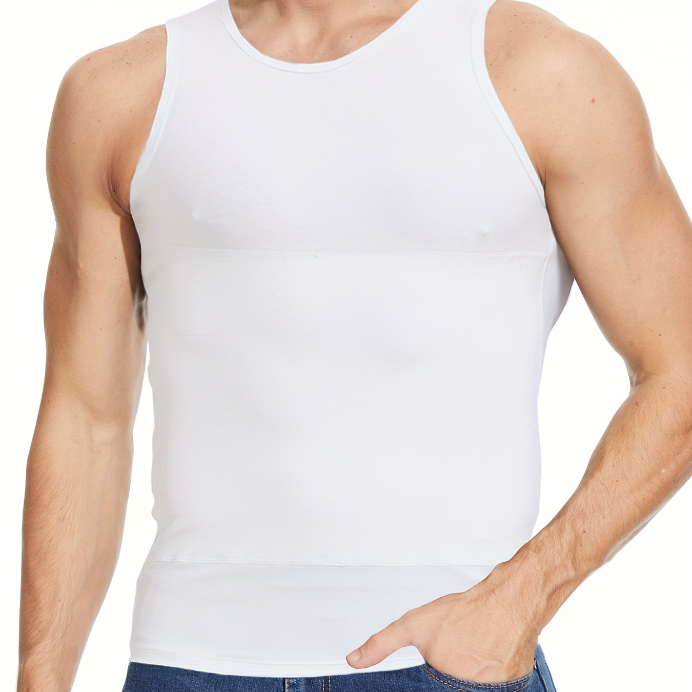 

Men's Shapewear Tank Top Slimming Compression Shirt, Sweat Vest, Abdominal Control, Posture Enhancer, Base Layer Top