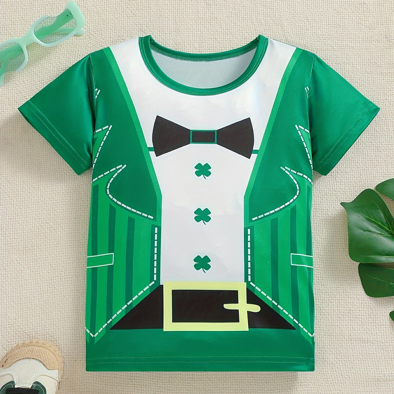 

Boys St. Patrick's Day Carnival Short Sleeve Crew Neck T-shirt For Cosplay Party