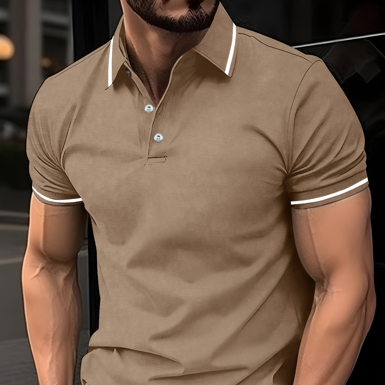 

Men's Shirt, Casual Short Sleeve Lapel Shirt For Summer Outdoor