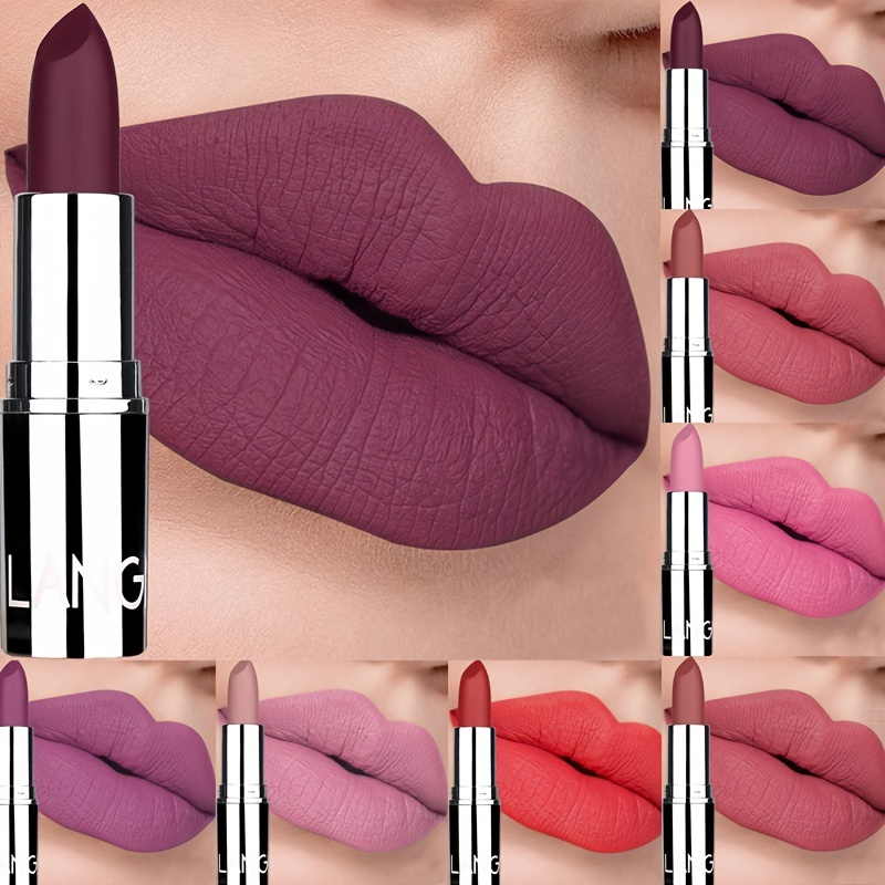 

New Matte Lipstick Waterproof Velvet Lips Stick 8 Colors Non-stick Cup Lasting Make-up Moisturizing Solid Lipstick