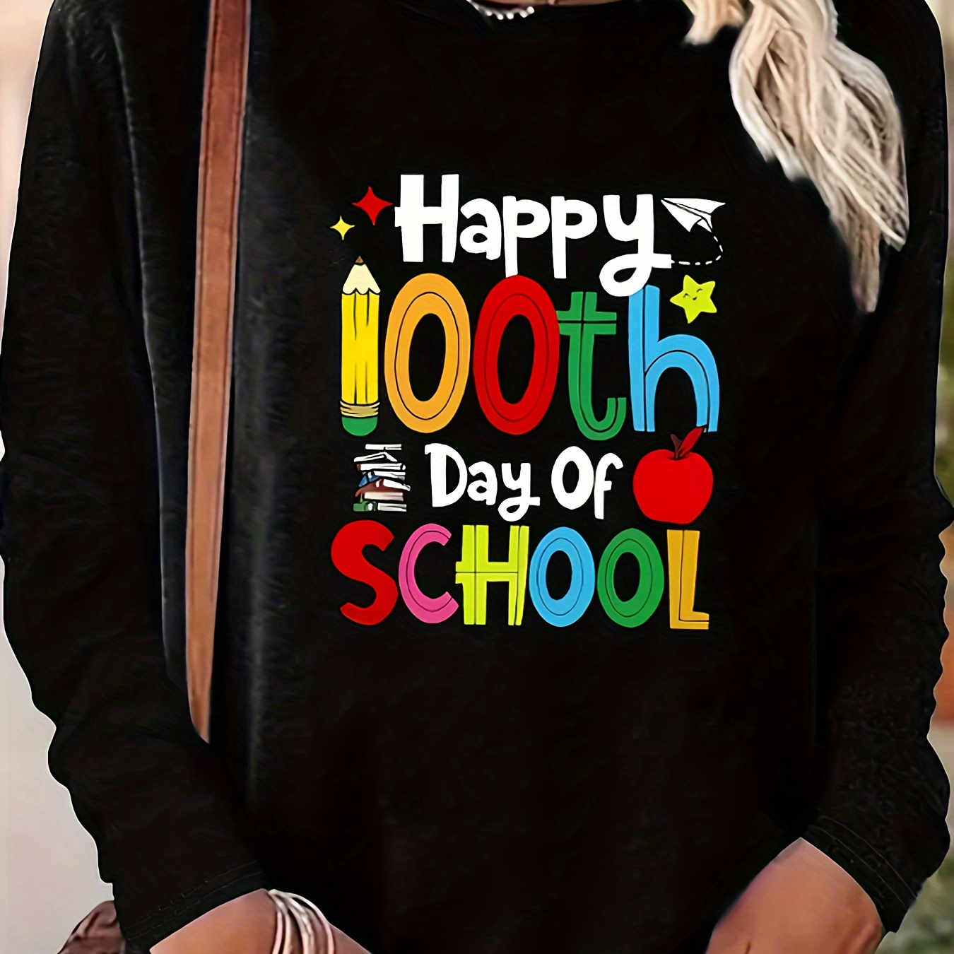 

Day Of Graphic Long Sleeve T- For Women - Polyester Round , ,
