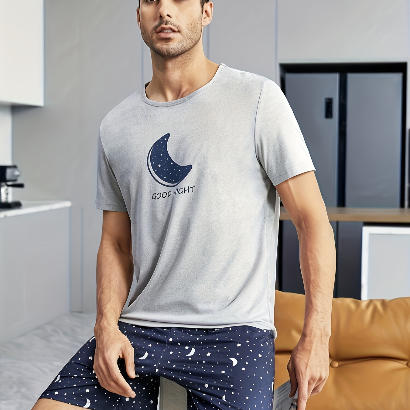 

Pyjama Homme Décontracté à Motif Ciel Étoilé Double Court