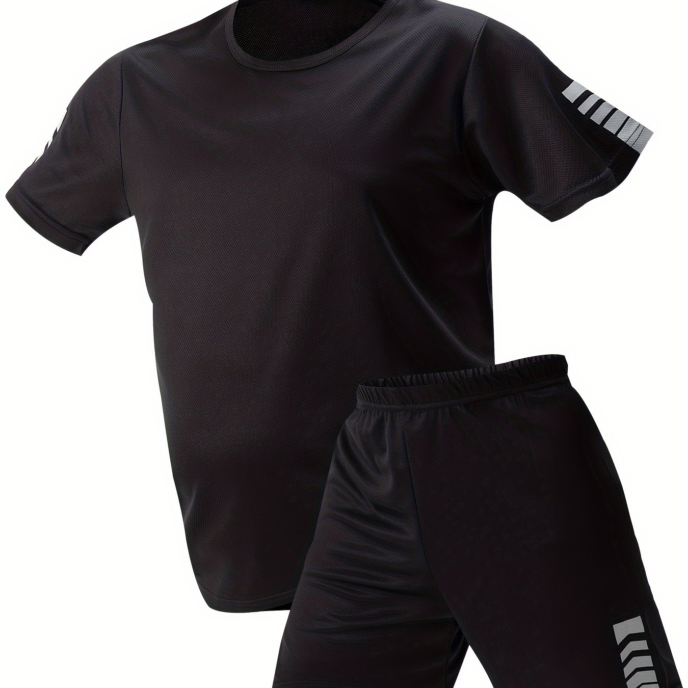 

Men's Short Sleeve T-shirt & Drawstring Shorts 2pcs Casual Sports Regular Tee Top Pants Co Ord Set For Spring Summer, As Gifts