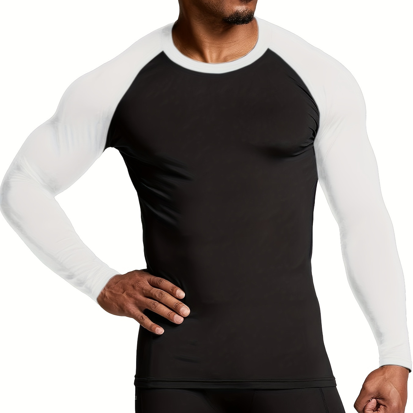 Men's Compression T shirt Long Sleeve High Stretch Crew Neck - Temu